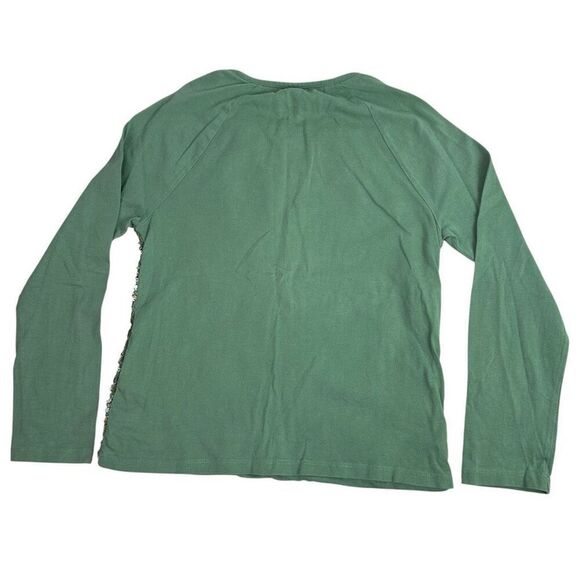 Boden Raglan Long Sleeve Sequin T-Shirt size 9-10 Sage Green - Picture 2 of 6